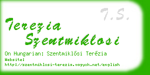 terezia szentmiklosi business card